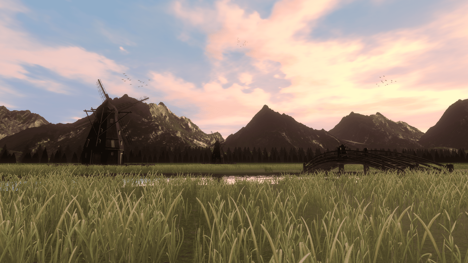 VRChat　ワールド　風車