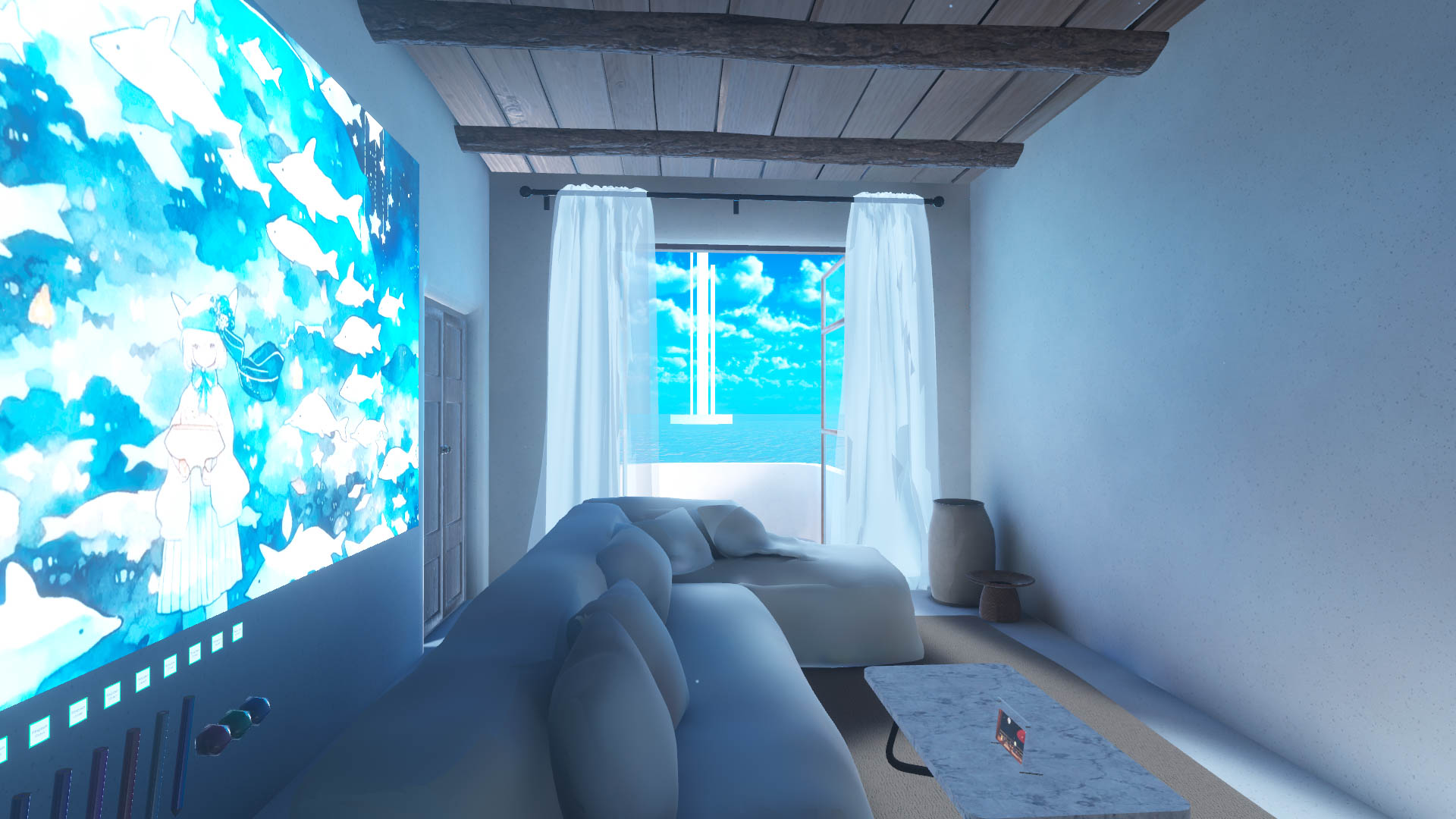 青い海が見えるように