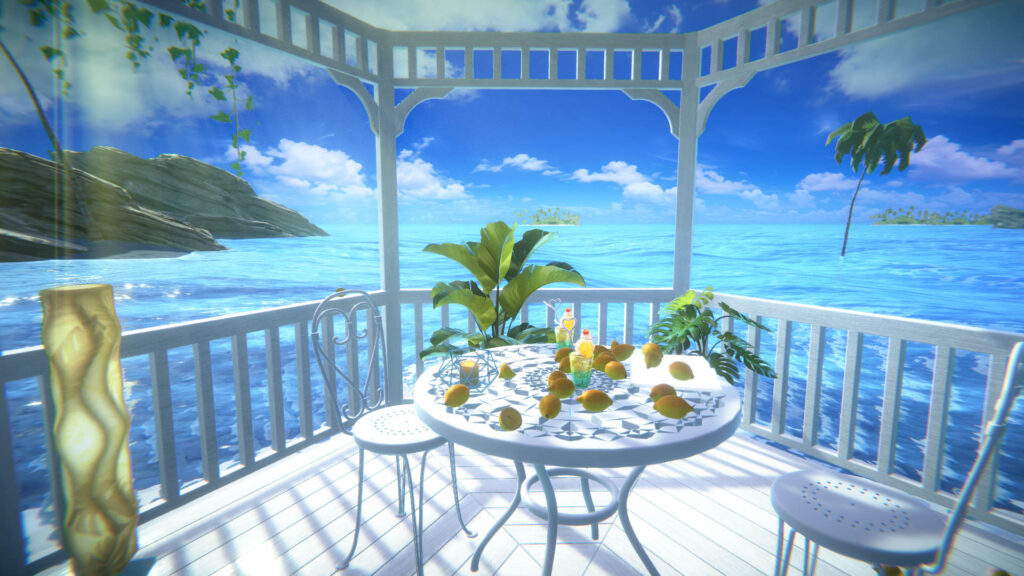 VRChat　ワールド　青い海とレモン