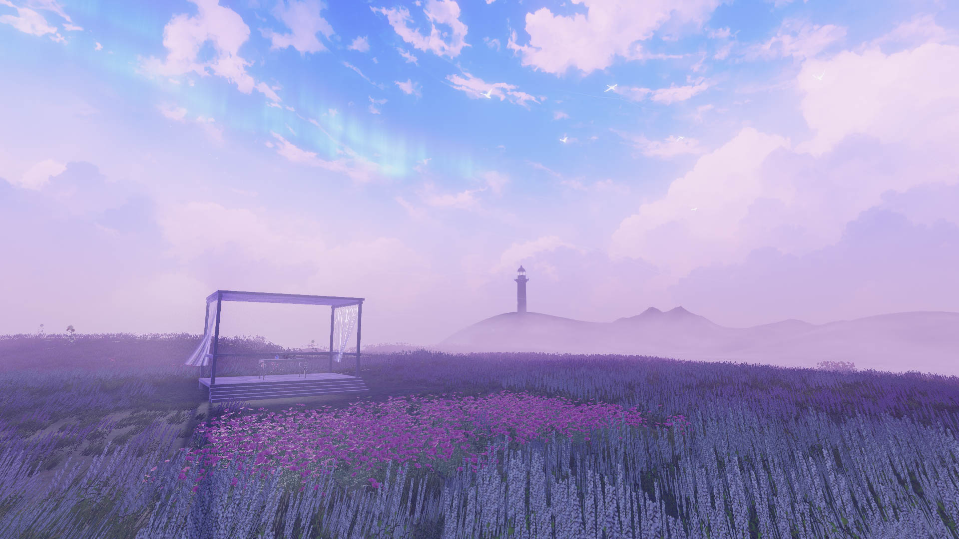 夏の果風秋の花桜 ~Dew on Lavender‚ Petals of…